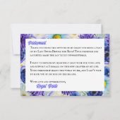 Bruidsfeest Golf Blauwe Bloemen Laatste Swing Bedankkaart (Achterkant)