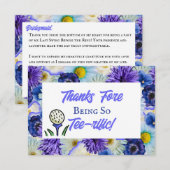 Bruidsfeest Golf Blauwe Bloemen Laatste Swing Bedankkaart (Voorkant / Achterkant)