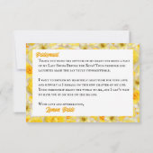 Bruidsfeest Golf Citroen Gele Laatste Swing Bedankkaart (Achterkant)