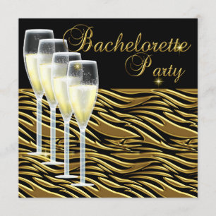 Bruidsfeest Goud Champagne Zwart Kaart