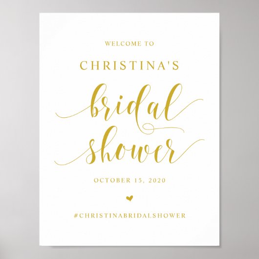 Bruidsfeest, Goud Modern trouwlettertype Poster (Voorkant)