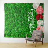 Bruidsfeest groene fotohokje achtergrond wandkleed (In Situ (horizontaal))