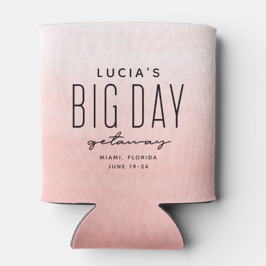 Bruidsfeest grote dag uitstapje koraal blikjeskoeler (Achterkant)