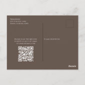 Bruidsfeest herfst groen blad QR-code Briefkaart (Achterkant)