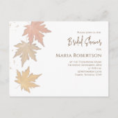 Bruidsfeest herfst groen blad QR-code Briefkaart (Voorkant)