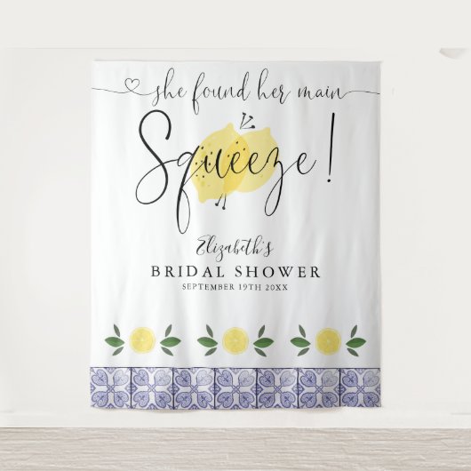 Bruidsfeest hoofdpersoon citroenen foto achtergron wandkleed (Voorkant)