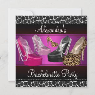 Bruidsfeest Hoog Hak Schoenen Helder Roze Kaart
