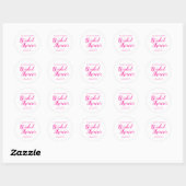 Bruidsfeest Hot Pink Modern Feest Ronde Sticker (Vel)