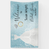 Bruidsfeest in babyblauw spandoek (Verticaal)