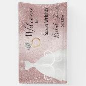 Bruidsfeest in Rose Goud Spandoek (Verticaal)