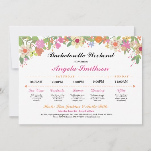 Bruidsfeest Itinerarium Bachelorette Rooster (Voorkant)