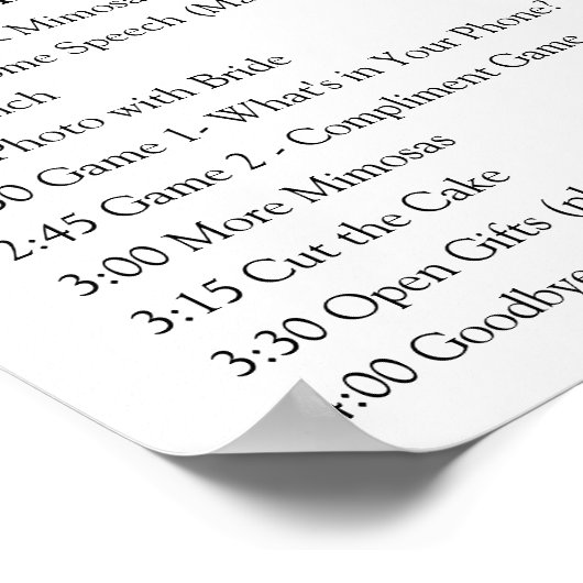 Bruidsfeest Itinerarium Plan Leuk Poster (Hoek)