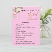 Bruidsfeest Itinerarium Plan 🌸 Roze Bloemstuk Aan Kaart (Staand voorkant)