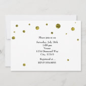 Bruidsfeest Kaart Wit Goud Glitter Modern (Achterkant)
