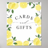 Bruidsfeest Kaarten & Cadeaus Bord met Gele Citroe Poster (Voorkant)