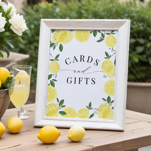 Bruidsfeest Kaarten & Cadeaus Bord met Gele Citroe Poster