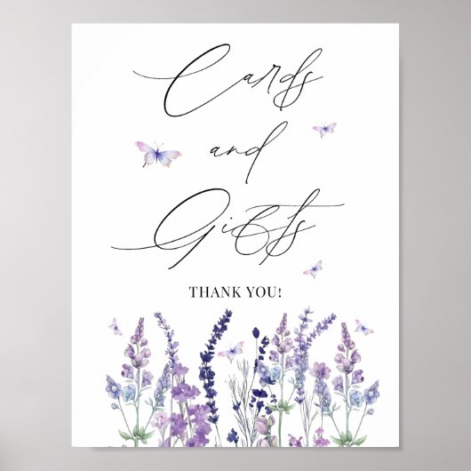 Bruidsfeest kaarten & cadeaus bord met wilde bloem poster (Voorkant)