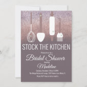 Bruidsfeest Keukenfeest Keuken Glitter Kaart (Voorkant)