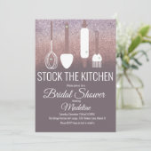 Bruidsfeest Keukenfeest Keuken Glitter Kaart (Staand voorkant)