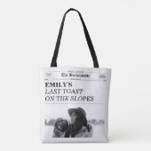 Bruidsfeest Krant Laatste Toast Op De Pistes In Tote Bag (Achterkant)