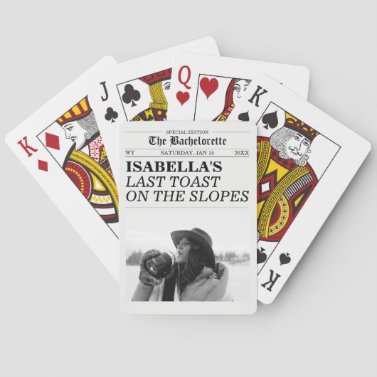 Bruidsfeest Krant Laatste Toast Op De Pistes Pokerkaarten (Achterkant)