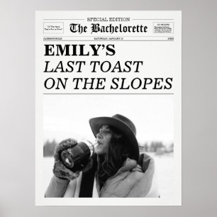 Bruidsfeest Krant Laatste Toast Op De Pistes Poster