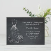 Bruidsfeest, krijtbord, dromen jurk gestileerd kaart (Staand voorkant)