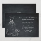 Bruidsfeest, krijtbord, dromen jurk gestileerd kaart (Voorkant / Achterkant)