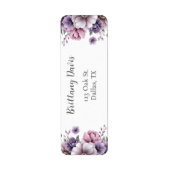 Bruidsfeest Lavendel Bloem Retouradres Etiket (Voorkant)