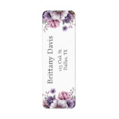 Bruidsfeest Lavendel Bloemen Retouradres Etiket (Voorkant)