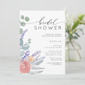 Bruidsfeest Lavendel & Eucalyptus Waterverf Kaart (Staand voorkant)