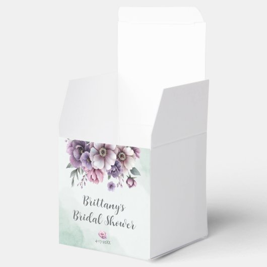 Bruidsfeest Lavendel & Groen Bloemendesign Bedankdoosjes (Geopend)