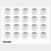 Bruidsfeest Lavendel & Groen Bloemendesign Ronde Sticker (Vel)
