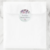 Bruidsfeest Lavendel & Groen Bloemendesign Ronde Sticker (Tas)