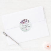 Bruidsfeest Lavendel & Groen Bloemendesign Ronde Sticker (Envelop)