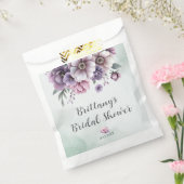 Bruidsfeest Lavendel & Groen Bloemmotief Bedankzakje (Gezegeld)