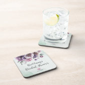 Bruidsfeest Lavendel & Groen Bloemmotief Bier Onderzetter (Rechterzijde)