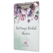 Bruidsfeest Lavendel & Groen Bloemmotief Klembord (Links)