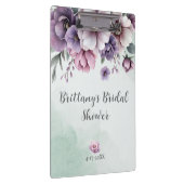 Bruidsfeest Lavendel & Groen Bloemmotief Klembord (Rechts)