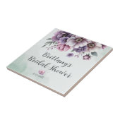 Bruidsfeest Lavendel & Groen Bloemmotief Tegeltje (Zijkant)