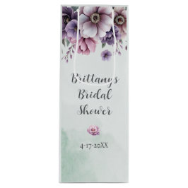 Bruidsfeest Lavendel & Groen Bloemmotief Wijn Cadeautas