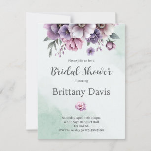 Bruidsfeest Lavendel & Groen Bloemstuk Briefkaart