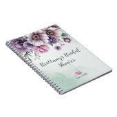 Bruidsfeest Lavendel & Groen Bloemstuk Notitieboek (Rechterzijde)