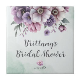 Bruidsfeest Lavendel & Groen Bloemstuk Tegeltje