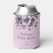 Bruidsfeest Lavendel Waterverf Bloemen Blikjeskoeler (Blikje Voorkant)