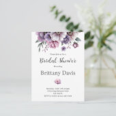 Bruidsfeest Lavendel Waterverf Bloemen Briefkaart (Staand voorkant)