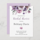 Bruidsfeest Lavendel Waterverf Bloemen Briefkaart (Voorkant / Achterkant)