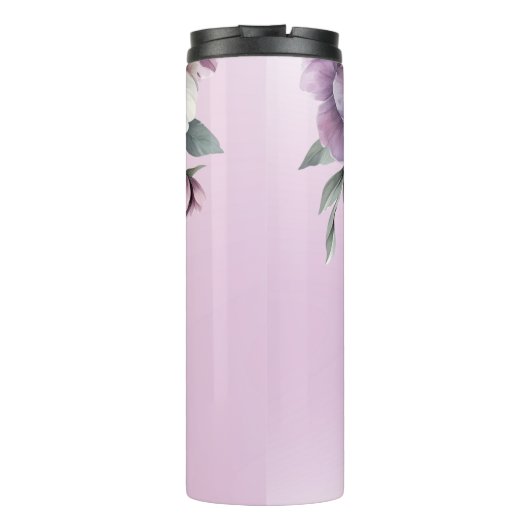 Bruidsfeest Lavendel Waterverf Bloemen Thermosbeker (Achterkant)