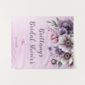 Bruidsfeest Lavendel Waterverf Bloemen Wandkleed (Voorkant (horizontaal))