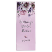 Bruidsfeest Lavendel Waterverf Bloemen Wijn Cadeautas (Achterkant)